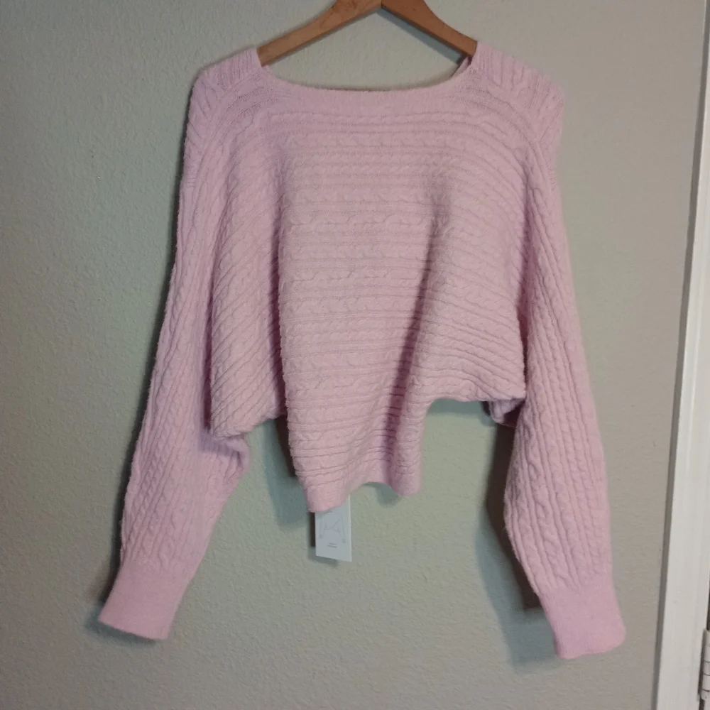 astr the label Mariana Crossover Sweater in Light Pink - Picture 3 of 10